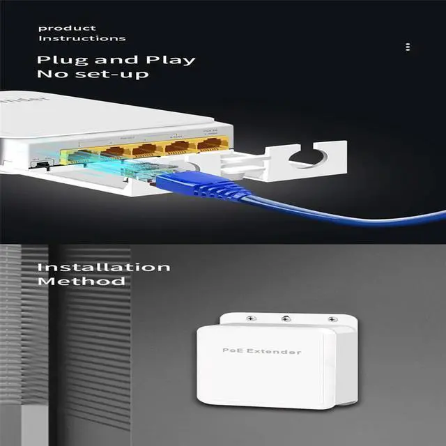 Alt view image 6 of 6 - TelDaykemei 5 Port Waterproof POE Extender 4 Port Repeater 1000Mbps Outdoor Network IP55 VLAN 44-57V for POE Camera Wierless AP