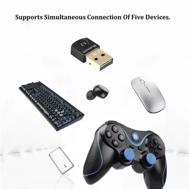 Alt view image 4 of 8 - USB Bluetooth 5.3 Dongle Adapter for PC Speaker Wireless Mouse Keyboard Music Audio Receiver Transmitter Bluetooth