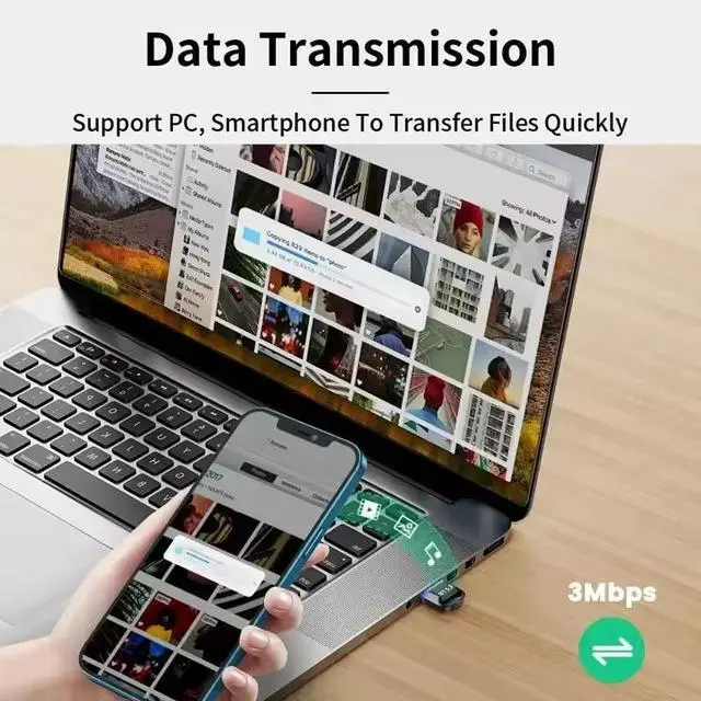 Alt view image 5 of 8 - USB Bluetooth 5.3 Dongle Adapter for PC Speaker Wireless Mouse Keyboard Music Audio Receiver Transmitter Bluetooth