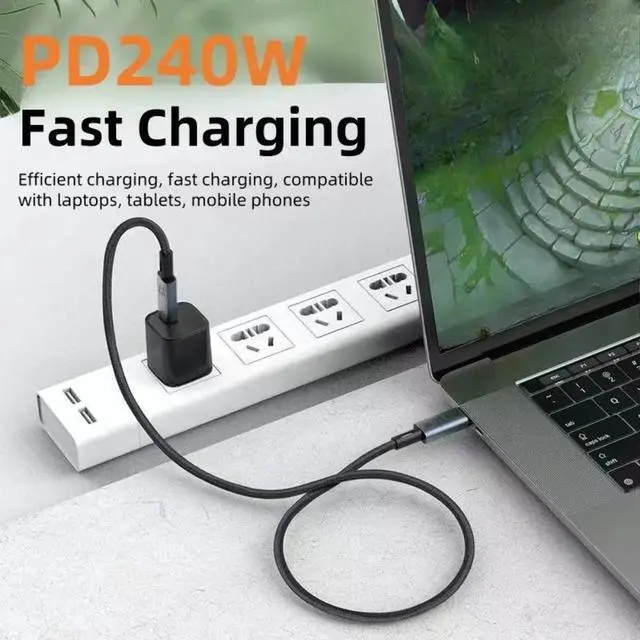 Alt view image 3 of 6 - 240W USB 5.0 Cable 8K 80Gbps For Thunderbolt 5 Fast Charging USB C to C Data Transfer Cable Support 8K Display for laptop 20013-1m