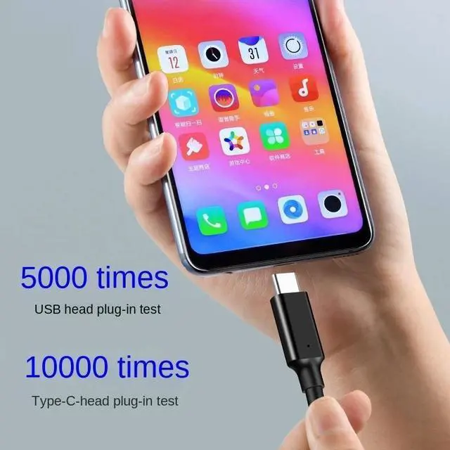 Alt view image 4 of 6 - USB 3.2 10Gbps 3A 60W QC 3.0 Type C Cable USB A to Type-C 3.2 Gen2 Cable Data Transfer USB C SSD Hard Disk Cable Fast Charging 20011-0.5M