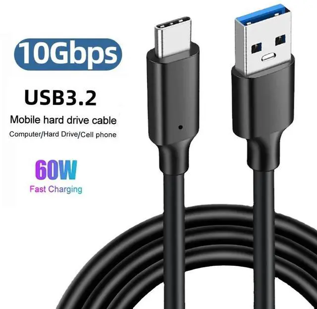 Main image of USB 3.2 10Gbps 3A 60W QC 3.0 Type C Cable USB A to Type-C 3.2 Gen2 Cable Data Transfer USB C SSD Hard Disk Cable Fast Charging 20011-0.5M