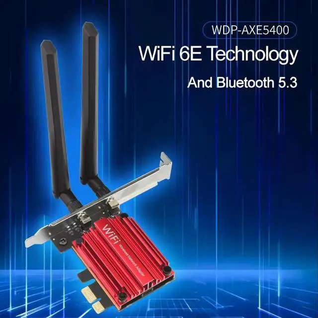 Alt view image 2 of 6 - PCI-E WiFi 6E Triple Band 5374Mbps Bluetooth 5.3 Adapter RTL8852CE Gigabit Wireless Network Card for Desktop PC Windows 10/11