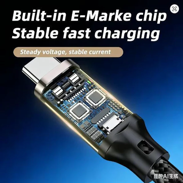 Alt view image 2 of 5 - 240W USB PD 3.1 480Mbps Type C to C Cable 48V/5A Fast Charging Data Transfer USB C for Macbook Air Pro Samsung Huawei Laptop 20014A-1M