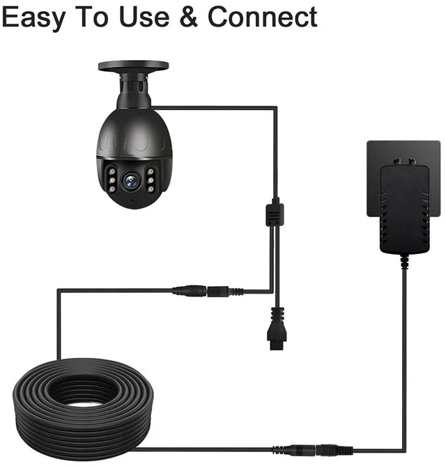 Alt view image 6 of 7 - DC Power 5.5mm x 2.1mm Extension Cable Pure Copper Male To Female Connectors 12v Extension Cord for Camera CCTV 21111-3M