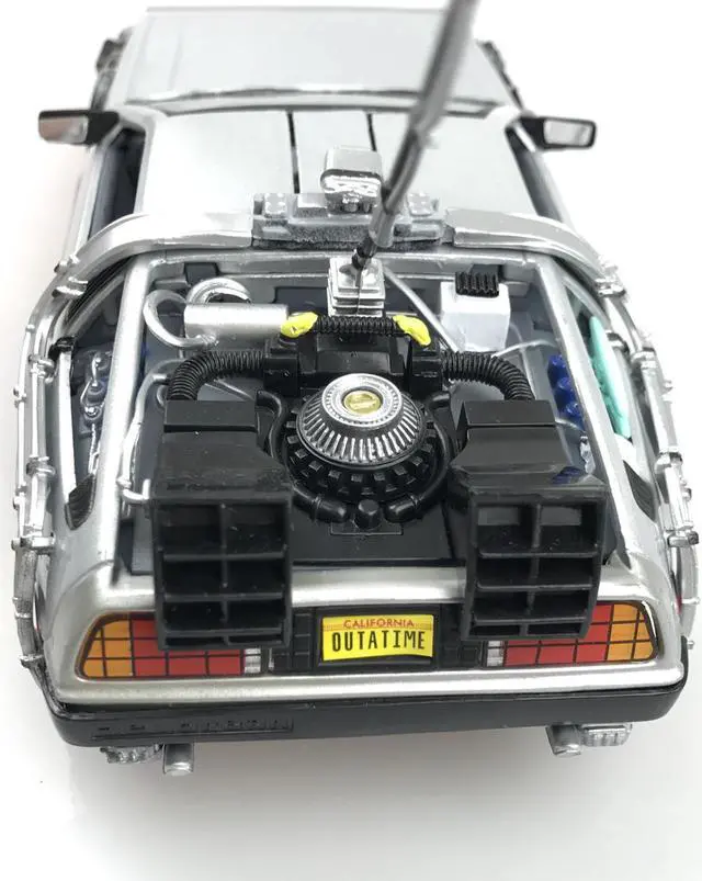 Alt view image 6 of 6 - Welly 1:24 Diecast DeLorean DMC Back To The Future 1 Time Machine Car Model 22443