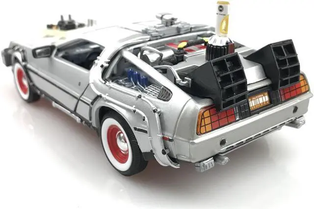 Alt view image 4 of 6 - Welly 1:24 Diecast DeLorean DMC Back To The Future 3  Fly Mode Time Machine Car Model 22444