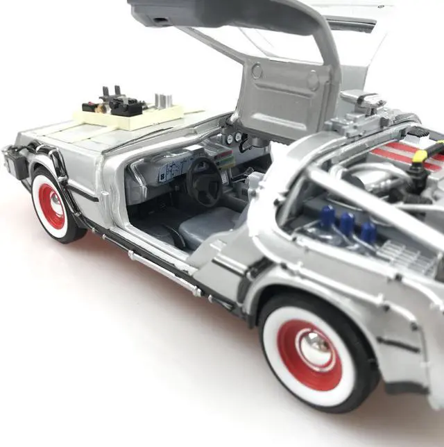 Alt view image 5 of 6 - Welly 1:24 Diecast DeLorean DMC Back To The Future 3  Fly Mode Time Machine Car Model 22444