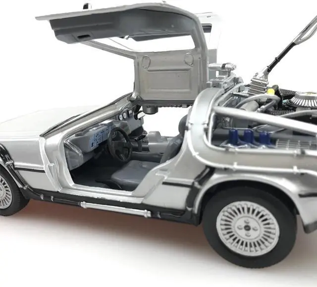 Alt view image 5 of 6 - Welly 1:24 Diecast DeLorean DMC Back To The Future 1 Time Machine Car Model 22443
