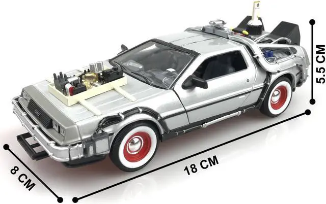Alt view image 3 of 6 - Welly 1:24 Diecast DeLorean DMC Back To The Future 3  Fly Mode Time Machine Car Model 22444