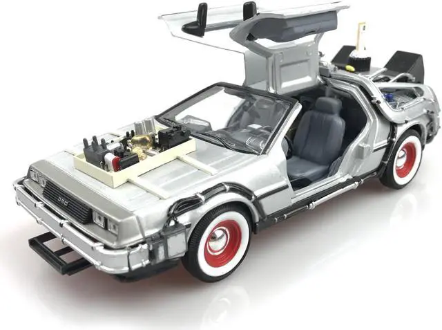Alt view image 2 of 6 - Welly 1:24 Diecast DeLorean DMC Back To The Future 3  Fly Mode Time Machine Car Model 22444