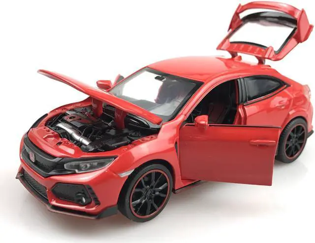 Alt view image 7 of 7 - MiniAuto 1:32 Scale Civic Type R Red Label Diecast Car Model Doors Openable With Light & Sound