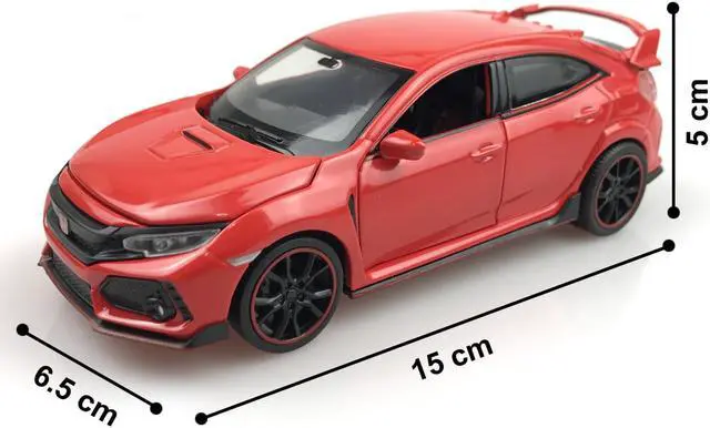 Alt view image 6 of 7 - MiniAuto 1:32 Scale Civic Type R Red Label Diecast Car Model Doors Openable With Light & Sound