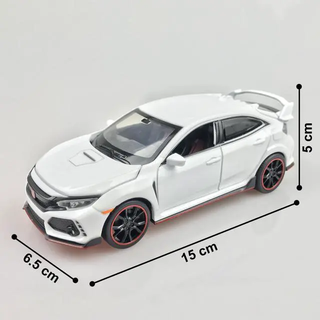 Alt view image 5 of 6 - MiniAuto 1:32 Scale Civic Type R Red Label Diecast Car Model Doors Openable With Light & Sound