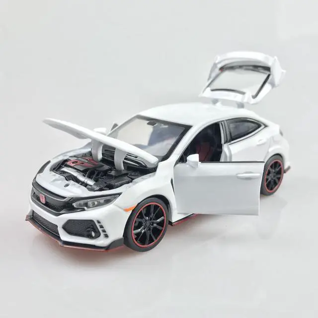 Alt view image 6 of 6 - MiniAuto 1:32 Scale Civic Type R Red Label Diecast Car Model Doors Openable With Light & Sound
