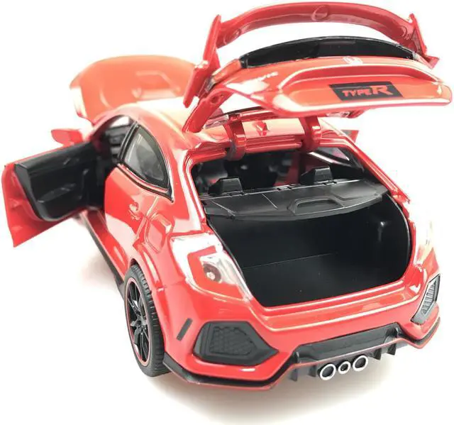 Alt view image 5 of 7 - MiniAuto 1:32 Scale Civic Type R Red Label Diecast Car Model Doors Openable With Light & Sound