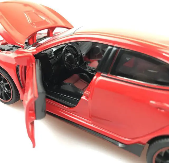 Alt view image 4 of 7 - MiniAuto 1:32 Scale Civic Type R Red Label Diecast Car Model Doors Openable With Light & Sound