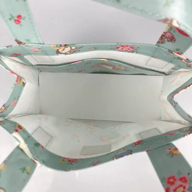 Alt view image 6 of 7 - Cath Kidston x Peter Rabbit Limited Edition Small Bookbag Open Top Handled Handbag Lunch Bag Water Resistant Oilcloth Tote Floral Pattern