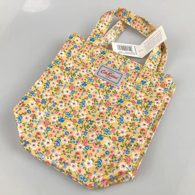 Alt view image 6 of 6 - Cath Kidston S Bookbag Small Size Open Top Handled Handbag Lunch Bag Water Resistant Oilcloth Tote Small Flowers Floral Pattern (Pembridge Ditsy Yellow)
