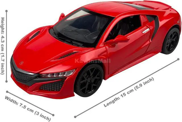 Alt view image 2 of 7 - MiniAuto 1:32 Acura NSX 2016 Edition Sportscar Alloy Diecast Model JDM Pull-back Car Toy with Engine Sound and Light, with Display Base Red