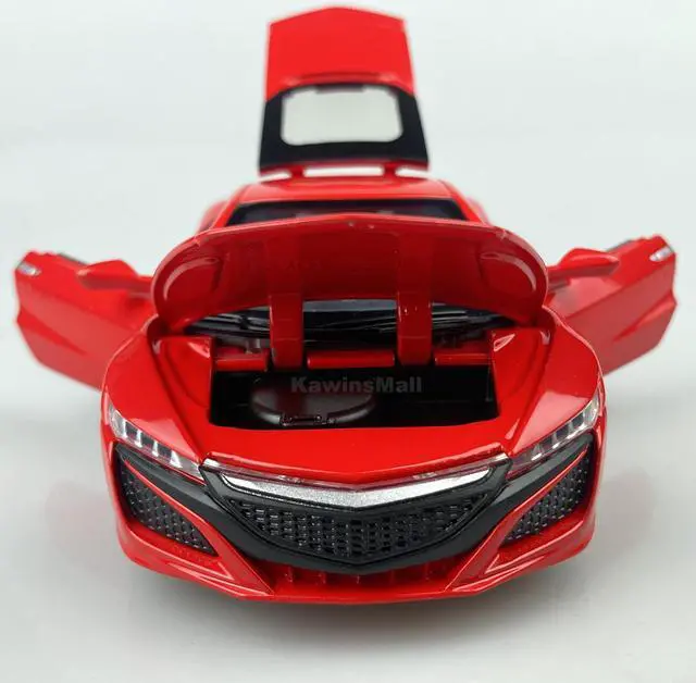 Alt view image 5 of 7 - MiniAuto 1:32 Acura NSX 2016 Edition Sportscar Alloy Diecast Model JDM Pull-back Car Toy with Engine Sound and Light, with Display Base Red