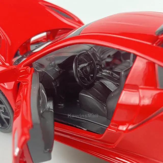 Alt view image 7 of 7 - MiniAuto 1:32 Acura NSX 2016 Edition Sportscar Alloy Diecast Model JDM Pull-back Car Toy with Engine Sound and Light, with Display Base Red