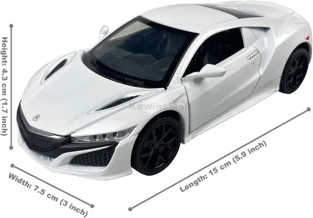Alt view image 2 of 7 - MiniAuto 1:32 Acura NSX 2016 Edition Sportscar Alloy Diecast Model JDM Pull-back Car Toy with Engine Sound and Light, with Display Base White