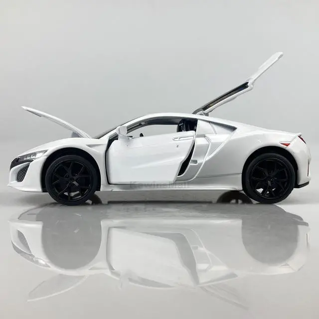 Alt view image 4 of 7 - MiniAuto 1:32 Acura NSX 2016 Edition Sportscar Alloy Diecast Model JDM Pull-back Car Toy with Engine Sound and Light, with Display Base White