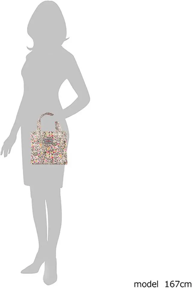 Alt view image 2 of 5 - Cath Kidston Small Bookbag S Size Open Top Handled Handbag Lunch Bag Water Resistant Oilcloth Tote Garden Animals Pattern (Bunny Meadow / Linen White)