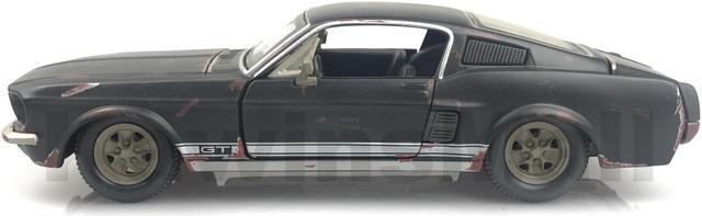 Alt view image 3 of 7 - Maisto 1:24 Scale 1967 Ford Mustang GT Sport Car Alloy Diecast Model Toy Old Friends Series Vintage Rusty Finished (Matt Black Color)
