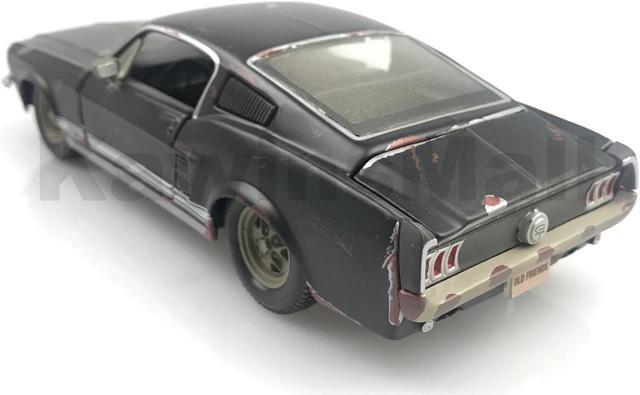 Alt view image 6 of 7 - Maisto 1:24 Scale 1967 Ford Mustang GT Sport Car Alloy Diecast Model Toy Old Friends Series Vintage Rusty Finished (Matt Black Color)