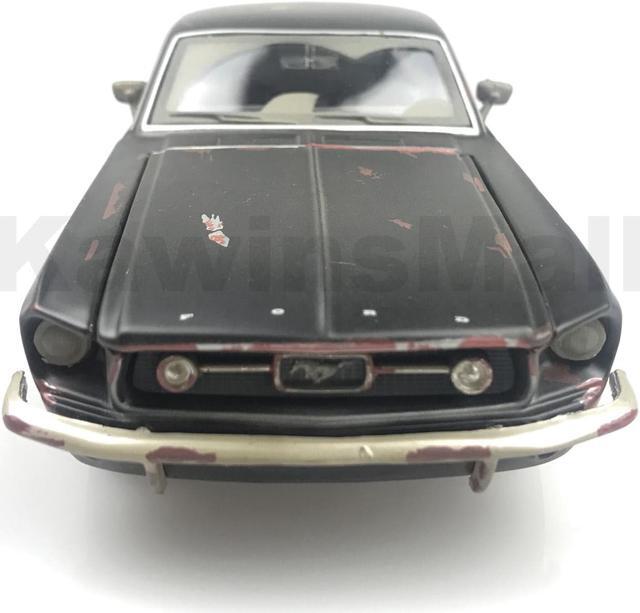 Alt view image 5 of 7 - Maisto 1:24 Scale 1967 Ford Mustang GT Sport Car Alloy Diecast Model Toy Old Friends Series Vintage Rusty Finished (Matt Black Color)