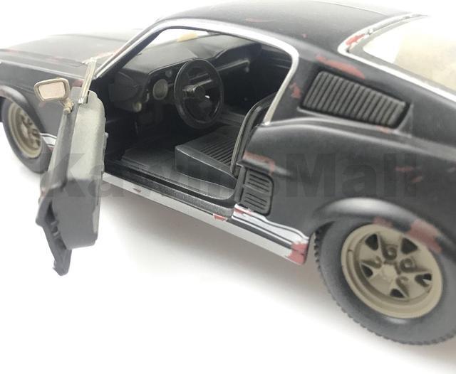Alt view image 7 of 7 - Maisto 1:24 Scale 1967 Ford Mustang GT Sport Car Alloy Diecast Model Toy Old Friends Series Vintage Rusty Finished (Matt Black Color)