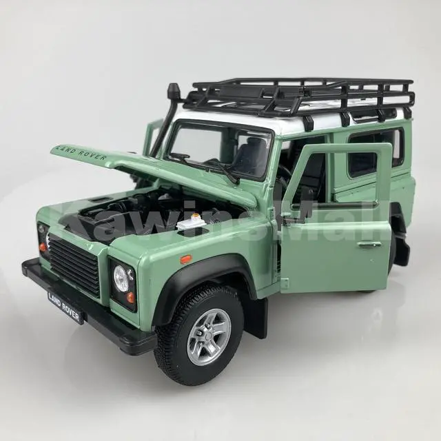 Alt view image 3 of 6 - Welly 1:24 Land Rover 2010s Defender TD5 TDCI 90 Off-Road Vehicle Truck Alloy Diecast Model Toy