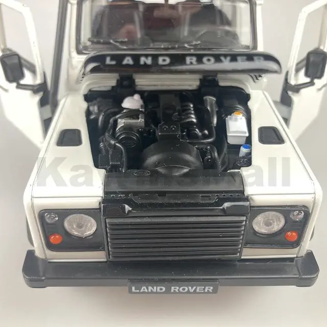 Alt view image 5 of 7 - Welly 1:24 Land Rover 2010s Defender TD5 TDCI 90 Off-Road Vehicle Truck Alloy Diecast Model Toy White