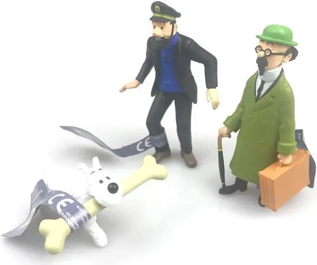 Alt view image 4 of 7 - The Adventures of Tintin, 6 Pieces of 3 Figures as a Set, Figurines Include: Tin Tin Captain Handdock Dr Calculus Thomson and Thompson Snowy