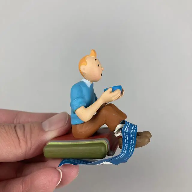 Alt view image 6 of 7 - The Adventures of Tintin, 6 Pieces 3 Inch Figurines as a Set, Tin Tin Statue Mini Figure Statues Office Home Desktop Decoration PVC Statue Figurine