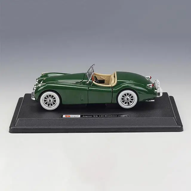Alt view image 7 of 7 - Bburago 1:24 Scale Jaguar (1951) XK 120 Classic Roadster Car Alloy Diecast Model Star Collection Series (Color: Green)