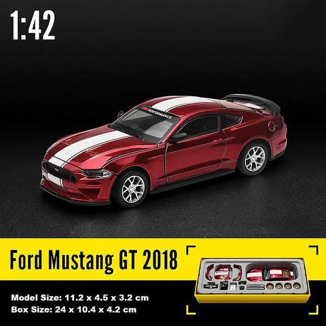 Alt view image 2 of 6 - CCA 1:42 Ford Mustang GT 2018 Modified Cars Diecast Model Assemble Kits Toy (Color Red)