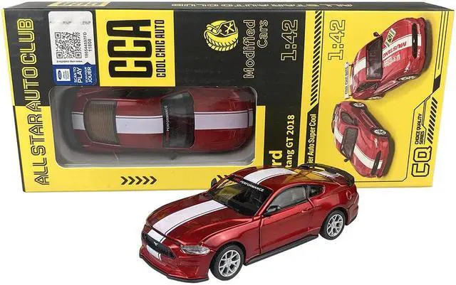 Alt view image 6 of 6 - CCA 1:42 Ford Mustang GT 2018 Modified Cars Diecast Model Assemble Kits Toy (Color Red)