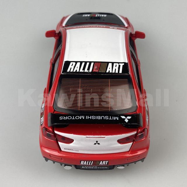 Alt view image 7 of 7 - 1:32 Scale Mitsubishi Lancer Evolution X EVO 10 Ralli Art Ralliart Edition Racing Car Alloy Diecast Model Toy (Red Color)