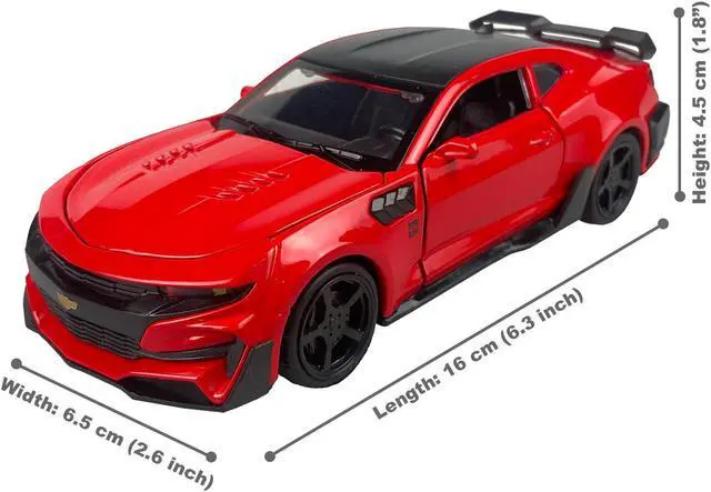 Alt view image 3 of 7 - MiniAuto 1:32 Chevrolet Camaro SS 2016 Sports Car Alloy Diecast Model Pull-back Car Toy Sound and Light (Red)