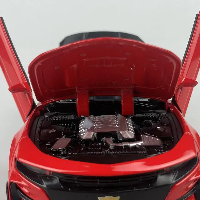 Alt view image 6 of 7 - MiniAuto 1:32 Chevrolet Camaro SS 2016 Sports Car Alloy Diecast Model Pull-back Car Toy Sound and Light (Red)