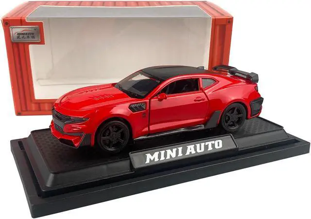 Alt view image 2 of 7 - MiniAuto 1:32 Chevrolet Camaro SS 2016 Sports Car Alloy Diecast Model Pull-back Car Toy Sound and Light (Red)
