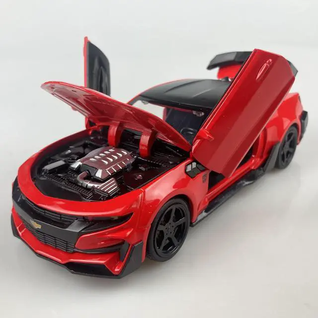 Alt view image 5 of 7 - MiniAuto 1:32 Chevrolet Camaro SS 2016 Sports Car Alloy Diecast Model Pull-back Car Toy Sound and Light (Red)