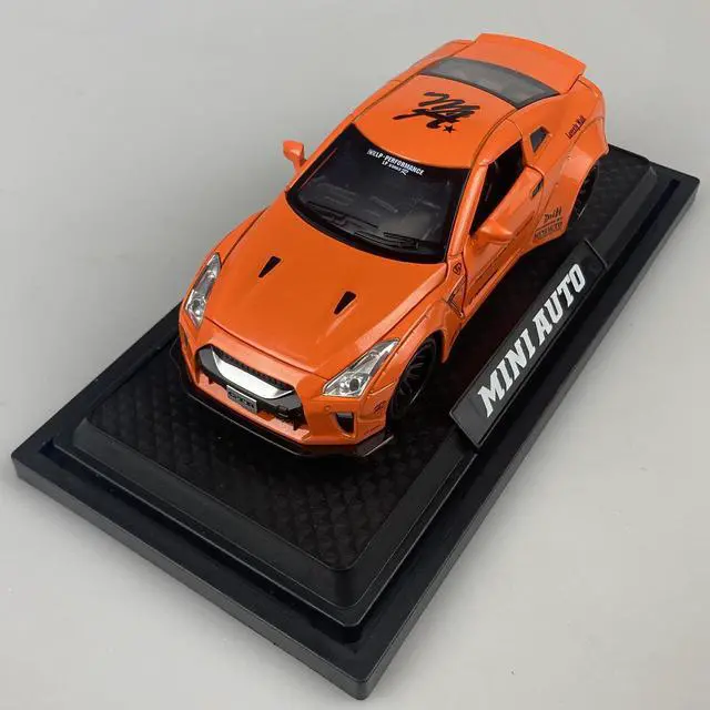 Alt view image 5 of 6 - MiniAuto 1:32 Nissan GTR R35 Nismo GT-R Widebody Sport Car Diecast Model Pull-back Car Toy Sound & Light (Orange)