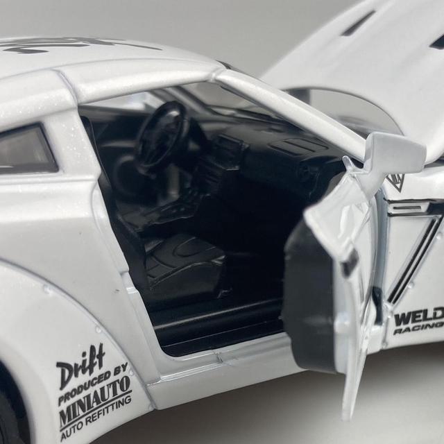 Alt view image 7 of 7 - MiniAuto 1:32 Nissan GTR R35 Nismo GT-R Widebody Sport Car Diecast Model Pull-back Car Toy Sound & Light (White)