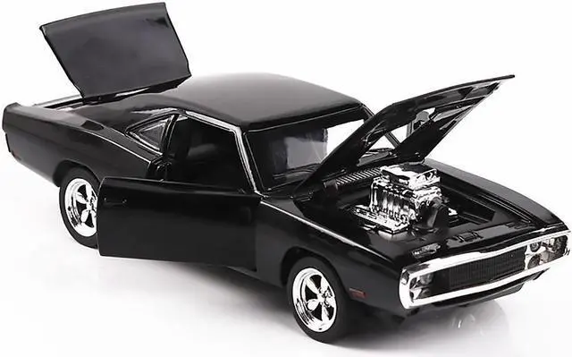 Alt view image 4 of 5 - MiniAuto 1:32 Scale Dodge Charger 1970 Muscle Car Diecast Model as Seen in The Fast & Furious Driven by Dominic Toretto (Black)