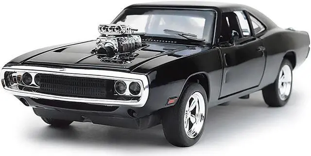 Main image of MiniAuto 1:32 Scale Dodge Charger 1970 Muscle Car Diecast Model as Seen in The Fast & Furious Driven by Dominic Toretto (Black)