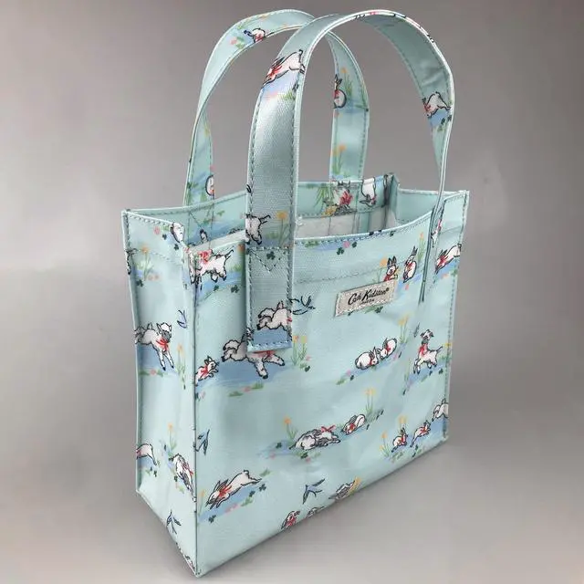 Alt view image 6 of 7 - Cath Kidston Small Bookbag Water Resistant Lunch Bag Spring Bunnies & Lambs Blue Color